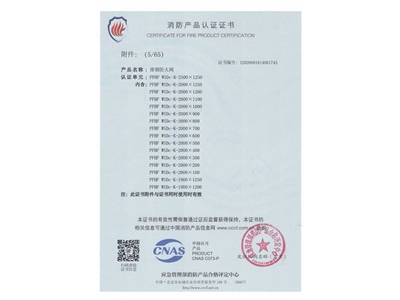 排煙防（fáng）火閥3C證書  2500x1250-6
